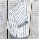 Thread and Supply  Striped Button Front Crop Shirt White Gray XL Photo 1