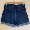 No Bo  High Rise Dark Wash Rolled Hem Stretch Denim Jean Shorts Size 7 Photo 3