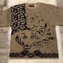 Vintage Maurada metallic tiger big cats animal sweater XL Photo 5