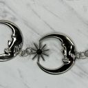 The Moon  and Star Silver Tone Metal Chain Link Belt OS One Size Photo 4