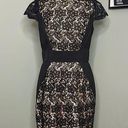 Jessica Simpson NWOT  Black Lace w/ Nude Lining Cap Sleeves Women’s Dress Size 10 Photo 0