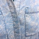 Velvet Heart Chambray Floral Print Button Down Tie Front Shirt Photo 7