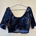 Athleta Sz Xlarge  Exhilarate Velvet Crop Top Bra A-C Agate Paisley Black Yoga Photo 2