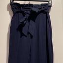 Lulus  Navy Blue Weekend Wear Tie Waist Cropped Pants 26" Inseam Size Small EUC Photo 3