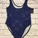 One Piece IML Womens Blue Bandana Graphic  Bodysuit Size Small Photo 0