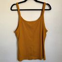 Vince NEW  Ribbed Tank Top in Papaya Yellow Photo 2