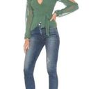 Majorelle  Katya Wrap Blouse in Jade Green Long Sleeve Peekaboo Arms Small Photo 2