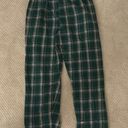 green plaid pajama pants Photo 1