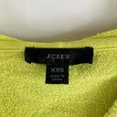 J.Crew  Neon Yellow Dyed Cotton Terry V-Neck Hoodie Sweatshirt Women's Size XXS Photo 3