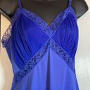 Vanity Fair Vintage  Beautiful Cobalt blue slip with lace trim with pleaded Photo 0