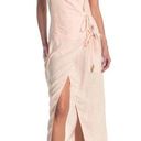 Vix Paula Hermanny  Zoey Linen Midi Dress In Nude Tan Women’s Size XS Flawed Photo 0