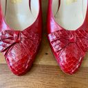 Salvatore Ferragamo  Red Leather Slingback Heels Photo 1