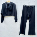DKNY  Performance Crop Hooded & Macy's Drawstring Track Pants Set Black Women's S Photo 3