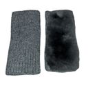 Salomon Yves  Cashmere-Wool Knit w/ Rabbit Fur Fingerless Gloves Photo 1