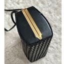 Vintage Black Gold Top Latch Top Handle Hardshell Crossbody Bag Purse Satchel Photo 5