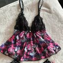 BCBG Lingerie Floral Lacy Night Set Camisole and Shorts Pink / Purple Photo 1