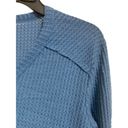 Caslon  Blue High Cuff Henley Top Long Sleeves V-Neck Size Medium NWT Photo 1