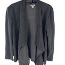 DKNY  Women's Open Front Cardigan Sweater Pocket Long Sleeve Stretch Gray Medium Photo 5