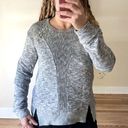 Rebecca Taylor  Moto Sweatshirt Medium off white and navy heather cotton Photo 1