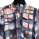 Parker  Abstract Watercolor Print Long Sleeve Blouse Small New Photo 1