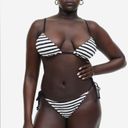 H&M Swim Black and White Striped Tie Triangle Bikini Bottom Size 8 US NWT Photo 1