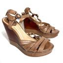 Frye  6.5 Corrina Stitch Wedge Dark Brown Sandals Photo 0