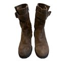 Garnet Hill  Taupe Suede Buckle Accent Mid Calf Moto Boot, Sz 6.5 Photo 6