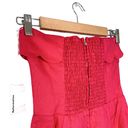 Reformation  NEW Isles Linen Strapless Scalloped Mini Dress Corvette Pink Size 0 Photo 4