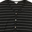 White Birch  Button Front Dolman Sleeve Top Women's M Cotton, Striped, Black, USA Photo 4