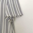 The Outfit Grey And White Striped Lightweight Blouse Photo 3