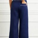 Hill House  The Skylar Navy Blue Linen Wide Leg High Rise Pants Size M NWT Photo 1