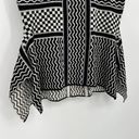 BCBGMAXAZRIA  Sleeveless Sweater Black White Checker Stripe Blouse Women’s Small Photo 3