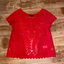 EXPRESS Red Lace Top Photo 0