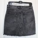 Volcom Women's High Waisted Raw Hem Black Denim Mini Skirt Size S Photo 3