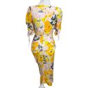 Alice McCALL  Soiree Dress Yellow Saffron Floral Ruched Midi Asymmetrical Size XS Photo 7