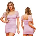 Peach Love NEW  Lavender Polka Dot Bodycon Mini Dress Size Medium Photo 1