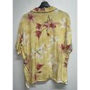 The Cove Sunset Womens Hawaiian Floral Shirt Plus Size 2X Yellow Pink Button Up Camp Photo 3