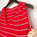 See You Monday  Striped Tiered Knit Red White Dress Medium Photo 2