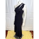 Parker | Black Anne Asymmetric High-low Ruffle One-shoulder Gown Size 2 Photo 8