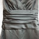 David's Bridal David’s bridal size 2 black satin long pencil skirt gown has V-neck Photo 5