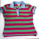 Lacoste  Woman’s  Pink and Green Stripped Polo Shirt Photo 2