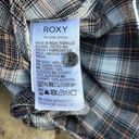 Roxy  long sleeve brown plaid button down shirt front knot tie size large NEW Photo 4