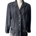 St. John  Sport Dark Denim Ruffle Jacket Photo 0