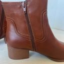 Naturalizer  Women Kelby Block Heel Ankle Boot Brown Leather Size 11M 🍒 Photo 7