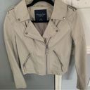 American Eagle  Faux Leather Jacket Size Small Color Bone Photo 0