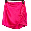 The Sei Ruched Micro Mini Wrap Skirt Barbie Pink SIZE 2 Silk Designer Cocktail Photo 4