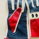 VTG Driving Gloves Women O/S White Stretch Nylon Spandex Leather Mesh Red Blue Photo 6