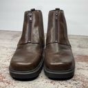 Vintage 90s 1990s square toe platform brown leather boots 6.5 Y2k 2000s Photo 3