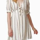 Jessica Simpson Women’s Striped V-Neck Puff Sleeve Mini Dress Photo 0