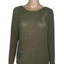 Miley + Molly Olive Distressed Sweater Photo 0